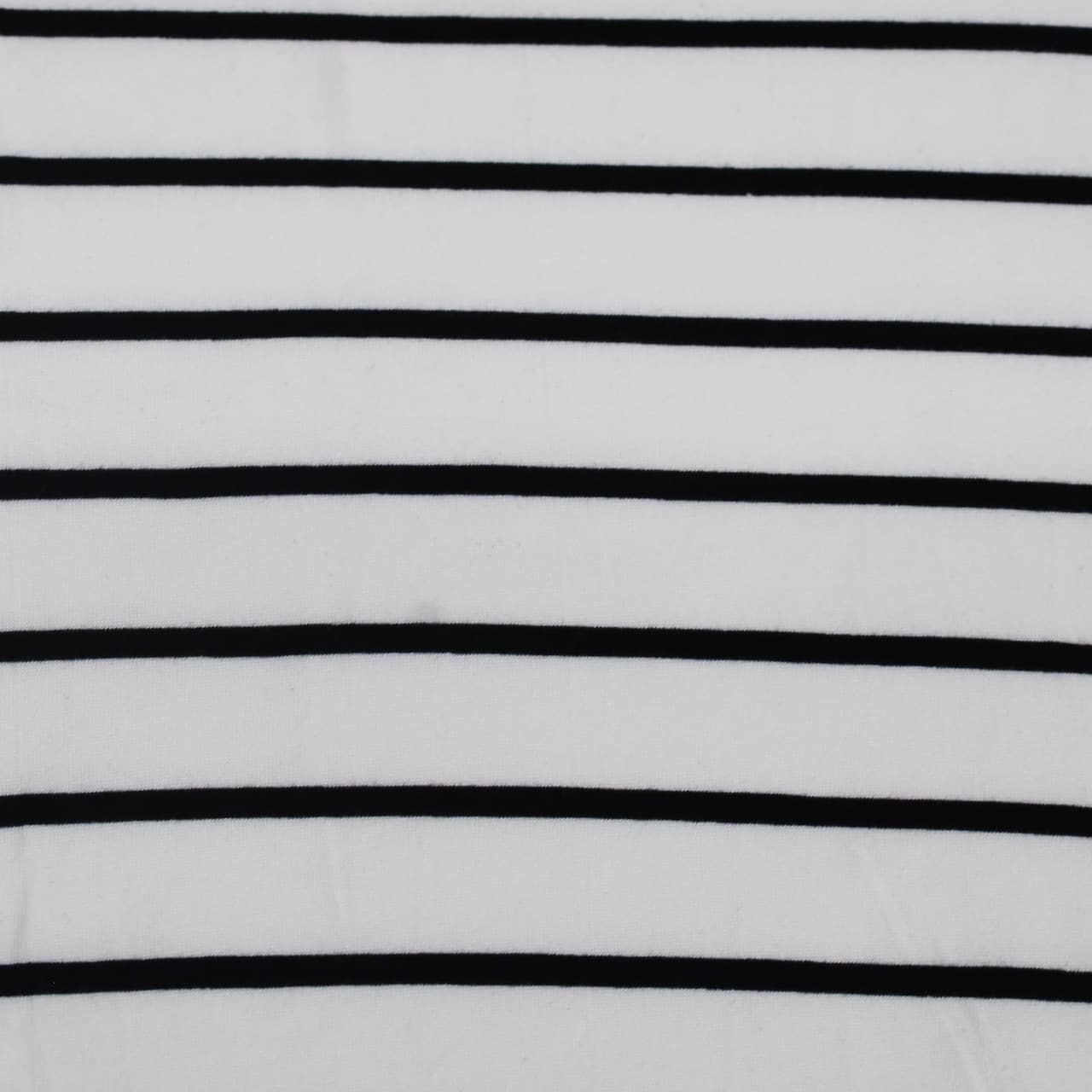 Fabric Merchants Black & White Stripes Double Brushed 4-Way Stretch Fabric